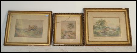 Ernest Young ( British 19th century ) A collection of 3 watercolour paintings by Ernest Young