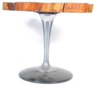 20TH CENTURY RETRO WOOD TREE SLAB TULIP TABLE
