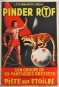 ORIGINAL RARE PINDER CIRCUS FRENCH ADVERTISING POSTER