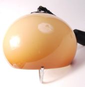 ITALIAN SPACE AGE AMBER RISE AND FALL LAMP BY HARVEY I. GUZZINI