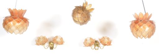 RETRO VINTAGE CAPIZ SHELL CEILING LIGHT SHADES AND WALL LIGHT FIXTURES