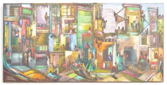 AN EARLY 21ST CENTURY OIL ON CANVAS PAINTING BY TREVOR LAWRENCE