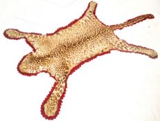 TAXIDERMY 19TH / 20TH CENTURY LEOPARD SKIN RUG ON FELT