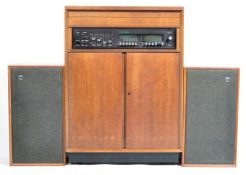 RETRO VINTAGE TEAK WOOD STEREO GRAM AND SPEAKERS