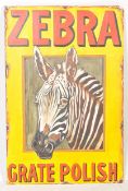 ZEBRA CRATE POLISH HAND PAINTED ENAMEL STYLE SIGN
