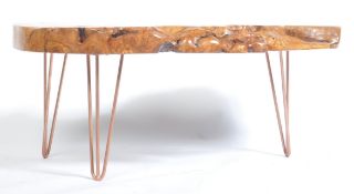 CONTEMPORARY BESPOKE BURR WOOD LIVE EDGE COFFEE TABLE
