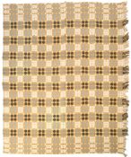 RETRO VINTAGE CREAM, GOLD AND BLACK GEOMETRIC WELSH BLANKET