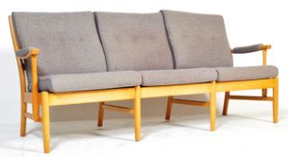 VINTAGE LATE 20TH CENTURY BEECH FRAMED SOFA BY FARSTRUP