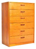 RETRO VINTAGE TEAK WOOD TALLBOY CHEST OF DRAWERS