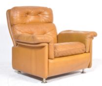 SKIPPER MOBLER DANISH TAN LEATHER ARMCHAIR BY SVEN SKIPPER