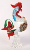ITALIAN VENETIAN ' END OF DAY ' STUDIO GLASS COCKEREL BY MURANO