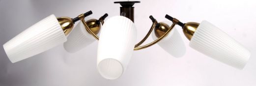 MID 20TH CENTURY ITALIAN STILNOVO STYLE FIVE BRANCH CHANDELIER