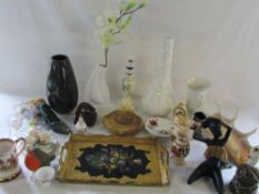 Assorted ceramics etc in tray,