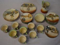 Small collection of Royal Doulton Dickens ware including plates, jug,