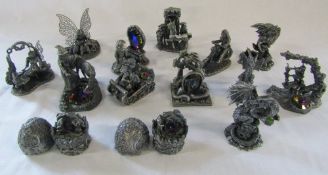 13 boxed Myth & Magic by Tudor Mint figures inc Fairy Princess, The Celtic dragon, Fairy Tails,