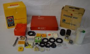 Brownie 8 movie projector, contact proof printer, lens hoods,