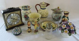 Assorted ceramics inc Royal Doulton, Aynsley and Humel, glass paperweight,