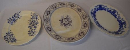 3 large ceramic meat dishes