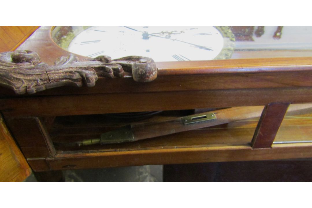 Vienna regulator wall clock maker Johann Kralik in Wien with 3 weights in a cherry wood case with - Image 7 of 12