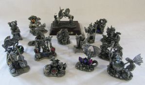 15 boxed Myth & Magic by Tudor Mint figures inc Dont push me, The Guardian of the light,