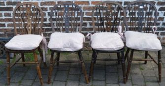 4 wheel back chairs (one with broken splat)