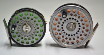 Reels: Hardy L.R.H Lightweight alloy fly reel c/w line , ebonite handle, 2x screw drum release