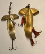 Lures (2): Farlows Comet Spoon stamped to fin together with another unnamed similar