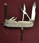 Anglers Penknife: Stainless steel anglers knife with hook scale and measure to side plates, 5x