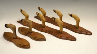 Decorative Fishing Rod Display Racks: Comprising pair of 3x deer mounted hoofs and another pair of