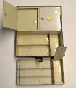 Early Farlow's tackle box - C Farlow & Co 191 The Strand London black japanned spinning tackle box