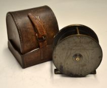 Reel and Case: C Farlow & Co Ltd Makers 191 The Strand, London c.1900 bronzed lacquered gun metal 4