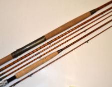 2x Split Cane Fly Rods: A Carter & Co Ltd London 14ft 3pc salmon fly rod c/w spare tip with