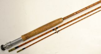 Westley Richards Rod: Scarce Westley Richards 9ft 9ins 3pc split cane fly rod with close green