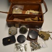 Early Game Fishing tackle, rods and reels: interesting collection contained in a period customised