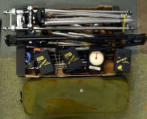 Large collection of various rod pods scales et al - 3x Plutonic bite detectors, 32lbs fish scales, a