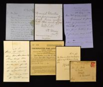 Fishing Permits and Ephemera from 1875 onwards: 6x hand written letters and permits to fish 1875 -
