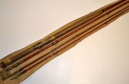 Hardy Salmon Fly Rod c. 1904: Hardy Bros Patent Steel Centre 14ft 3pc split cane salmon fly rod c/
