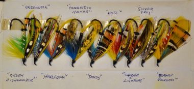 Unique Collection of 47 Megan Boyd Salmon Fishing Flies -all fully dressed, all different and come