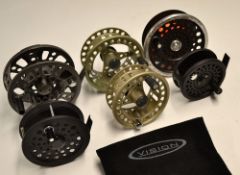 Selection of Hi-Tec and other Fly reels and spare spools incl Hardy: Hi-Line #9/10 lightweight 4.25