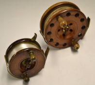 Interesting Nottingham wooden and brass sea reels (2): large 6.25