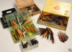Large collection of Tube, Waddingtons Salmon Flies and boxes: 3x various boxe3s containing approx.