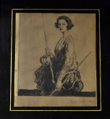 Fishing Lady Sketch by Frederic Whiting (R.S.W, R.B.A, R.O.I, R.I) (b.1874-1962) -