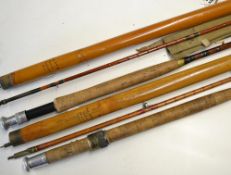 Hardy Selection of interesting palakona rods with whole cane tip tubes (2) to incl rare 