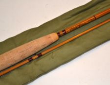 Marcus Warwick Rod: Fine Sniper 7ft 2pc split cane fly rod, #5,wooden stained reel seat, hand