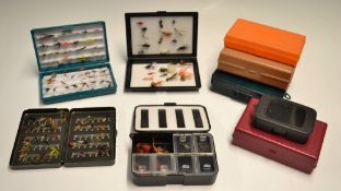 Fly boxes and Trout Flies (9): approx. 120 various flies - boxes include Masterline Pheasant Tail