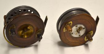 Interesting Wooden and Alloy Combination reels (2): both unnamed 3.5