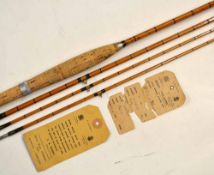 Hardy Rod: Fine C.C De France 8ft 3pc palakona fly rod c/w spare tip, ser. no. E94159, clear agate