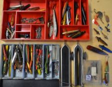 Collection of lures: contained in 2x tackle boxes to incl a good assortment of various baits to