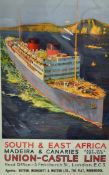 Scarce c.1930s 'Union-Castle Line' Shipping Poster - South & East Africa, artist Odin Rosenvinge,