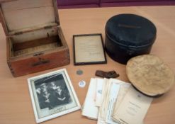 WWII Able Seaman C.B. Smith Archive - to include Cap and Cap tin, a letter from his Captain,